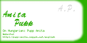 anita pupp business card